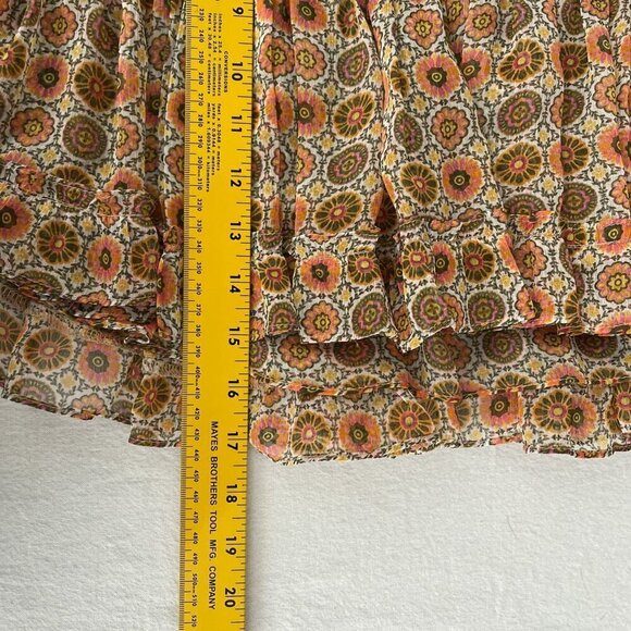 Misa Los Angeles Bohemian Floral Ruffle Skirt Smocked Tiered Polyester Womens L - Picture 12 of 14